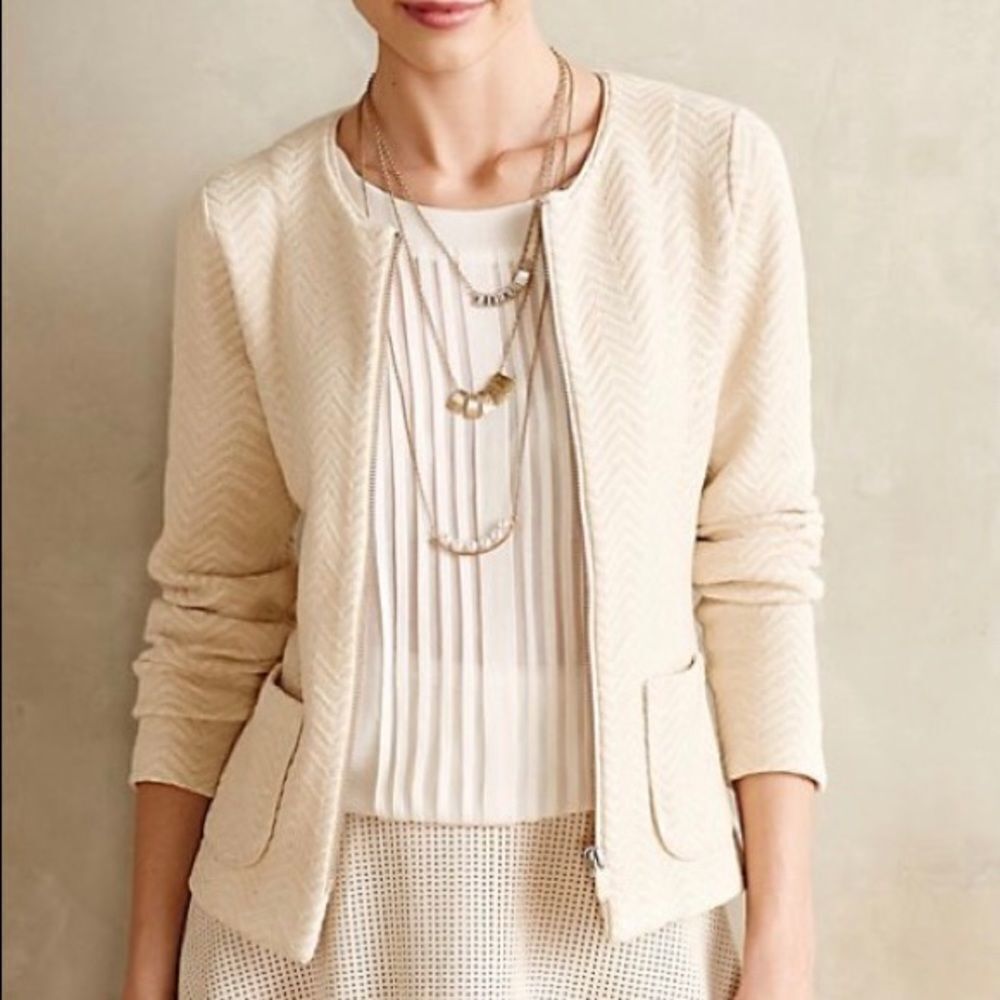 Anthropology Rosie Neira Cotton Geo Diamond Jacket‎